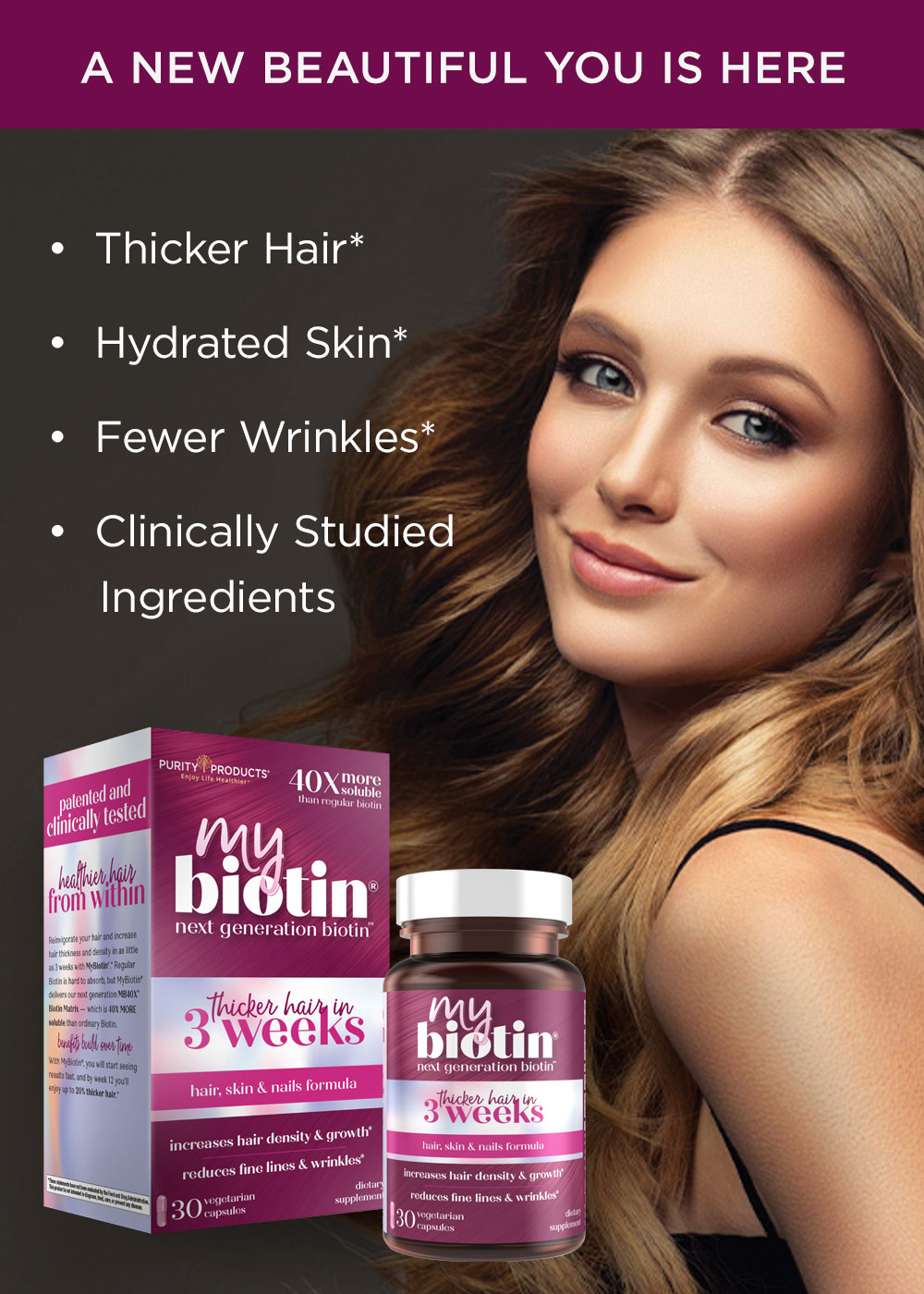MyBiotin - Hair, Skin & Nails Biotin Formula | Purity Products